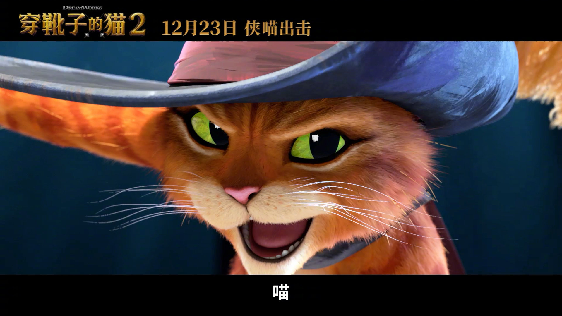 梦工场动画《穿靴子的猫2》定档预12月23日上映，酷猫大侠携伙伴们华丽登场！
